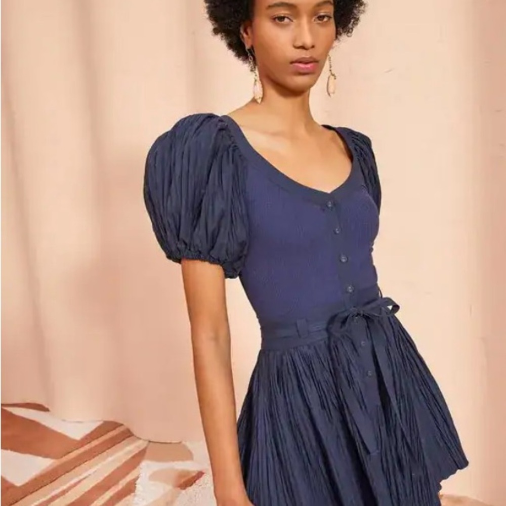 Ulla Johnson Navy Vinny playsuit